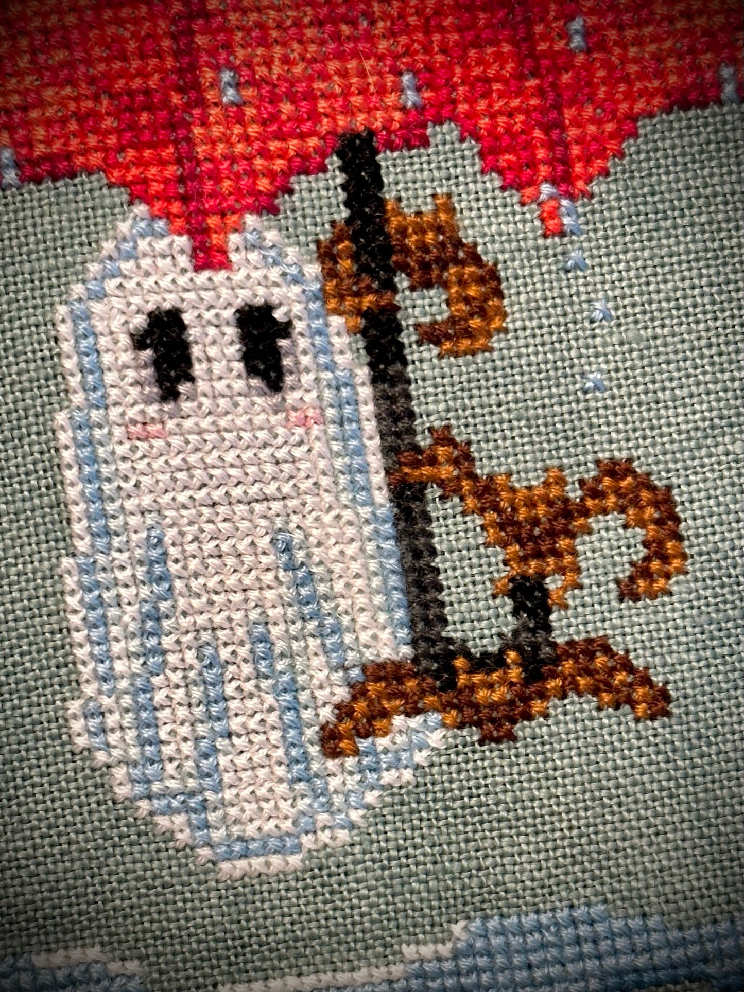Rainy Day Ghost - PDF Cross Stitch Pattern