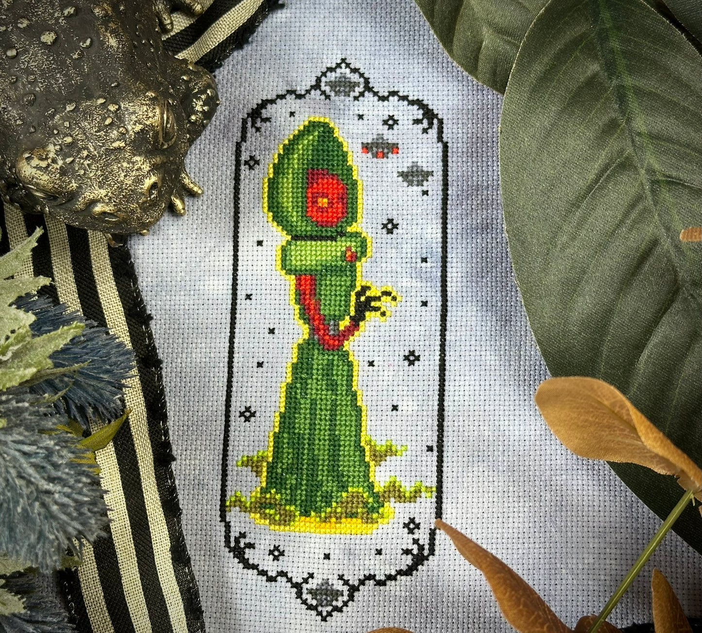 Flatwoods Monster Cryptid Culture - PDF Cross Stitch Pattern