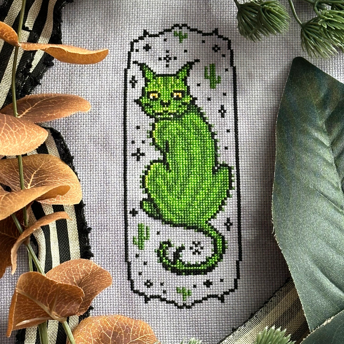 Cactus Cat Cryptid Culture - PDF Cross Stitch Pattern