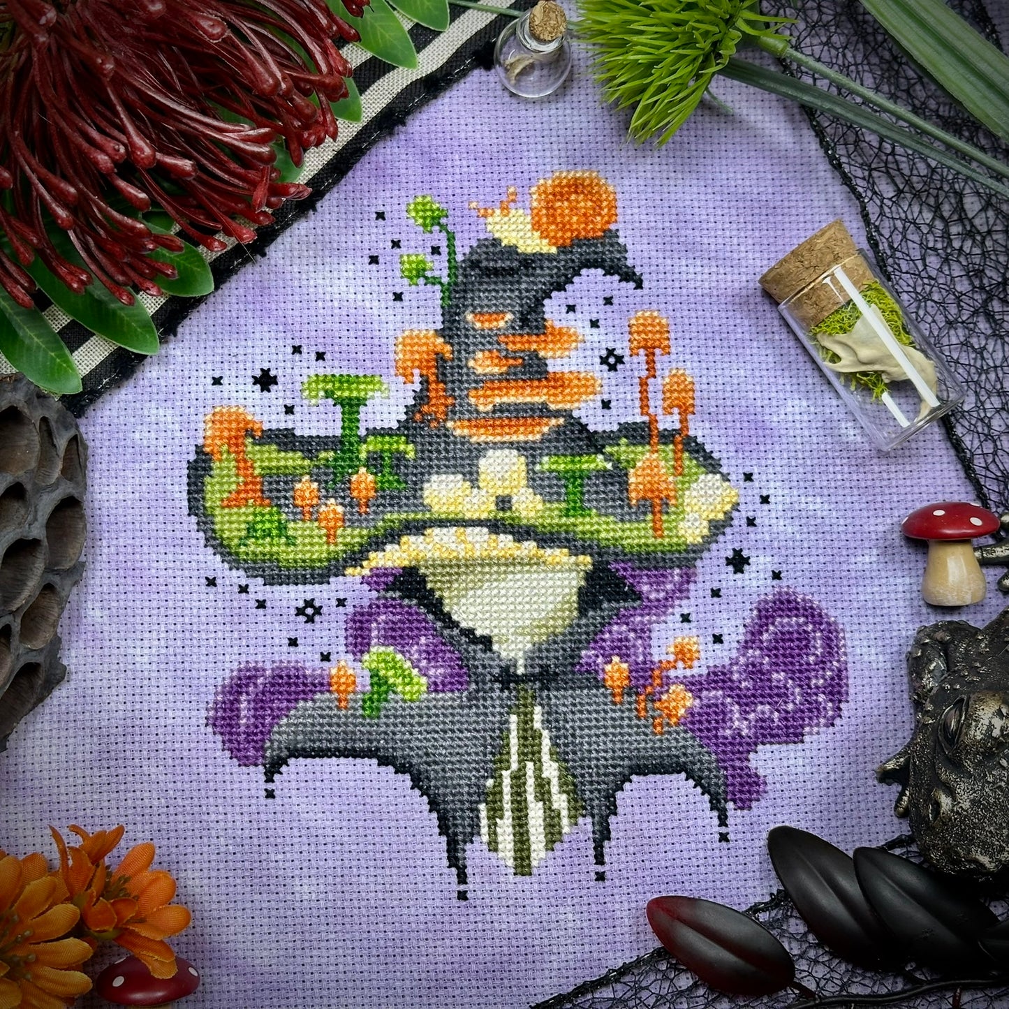 Mushroom Witch Paper Printed Pattern