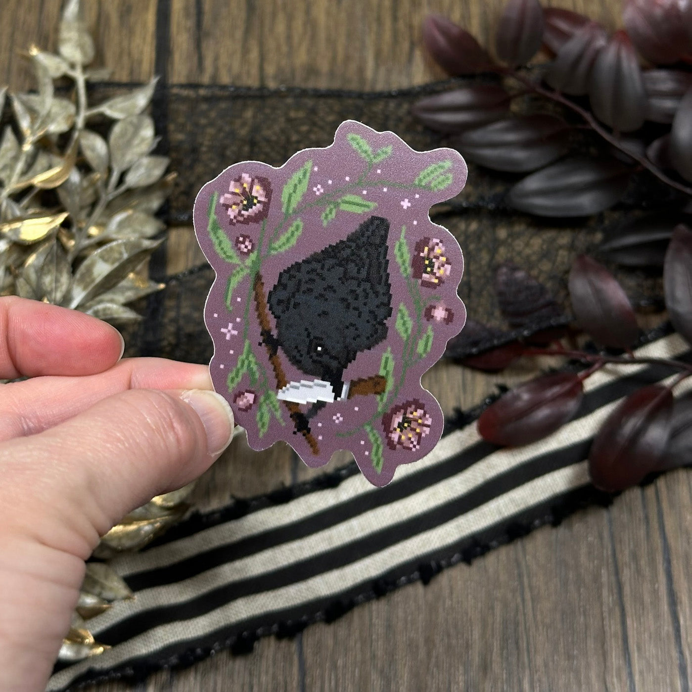 Hellebore and Crow Sticker