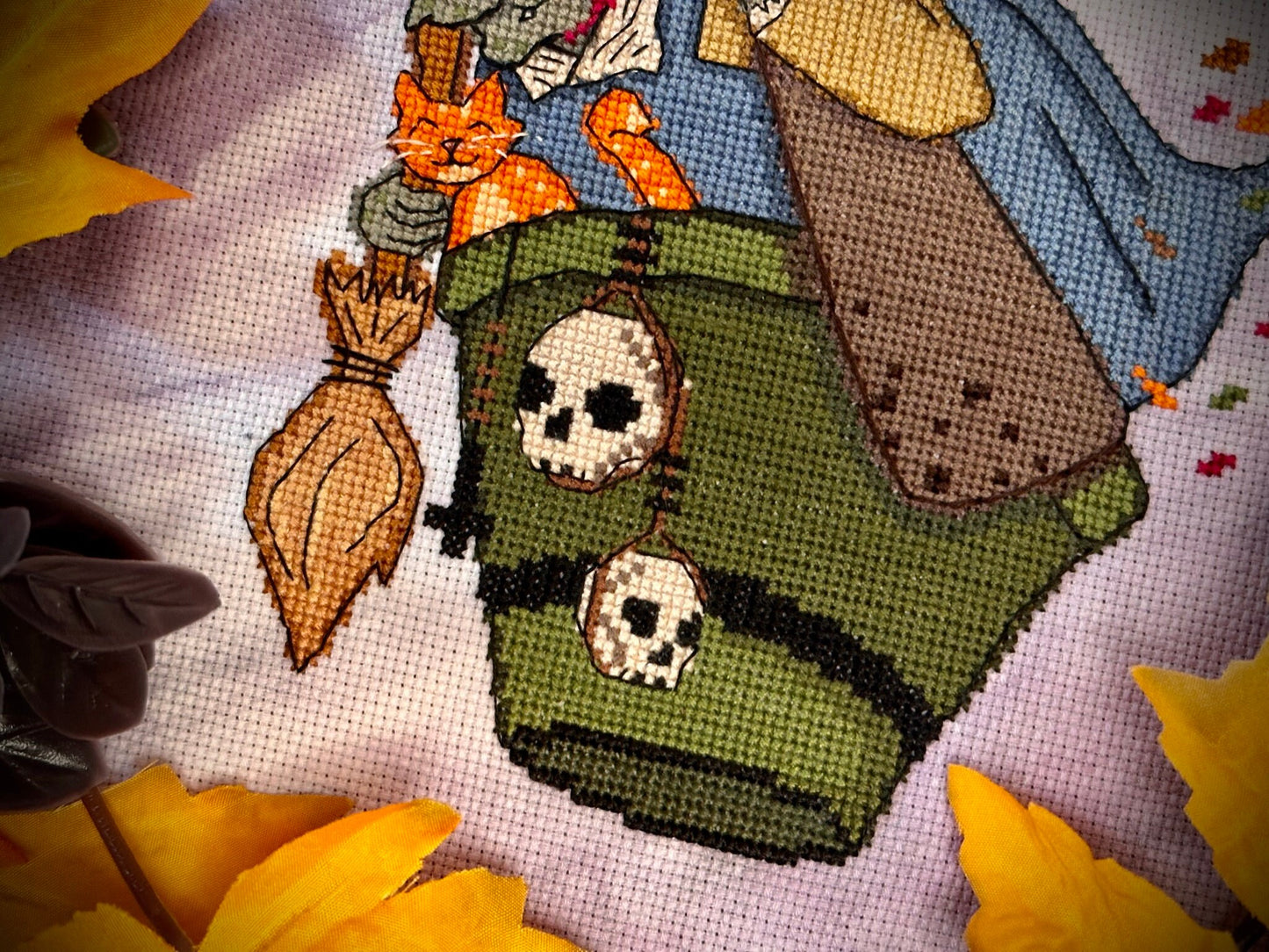 Flying Baba Yaga - PDF Cross Stitch Pattern