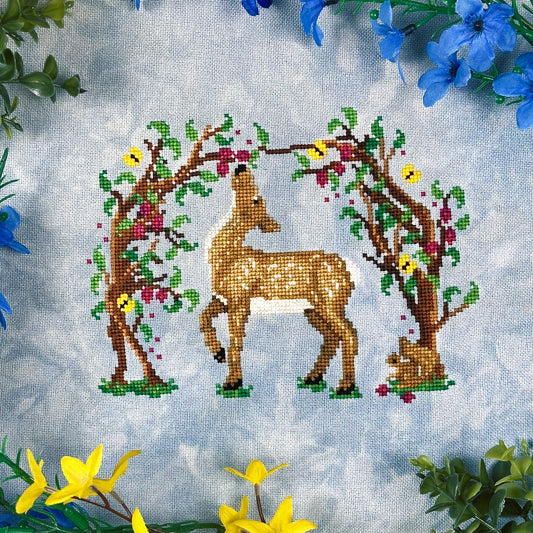 Deer in the Brambles - PDF Cross Stitch Pattern
