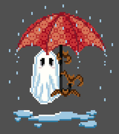 Rainy Day Ghost - PDF Cross Stitch Pattern