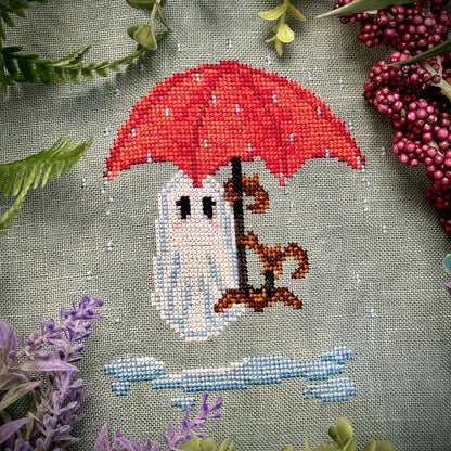 Rainy Day Ghost - PDF Cross Stitch Pattern
