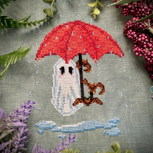 Rainy Day Ghost - PDF Cross Stitch Pattern