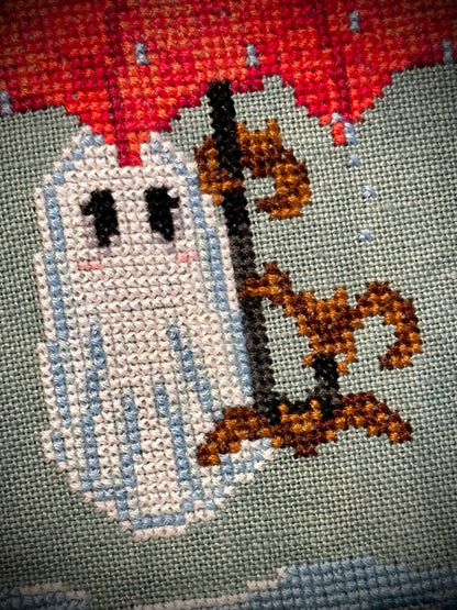 Rainy Day Ghost - PDF Cross Stitch Pattern