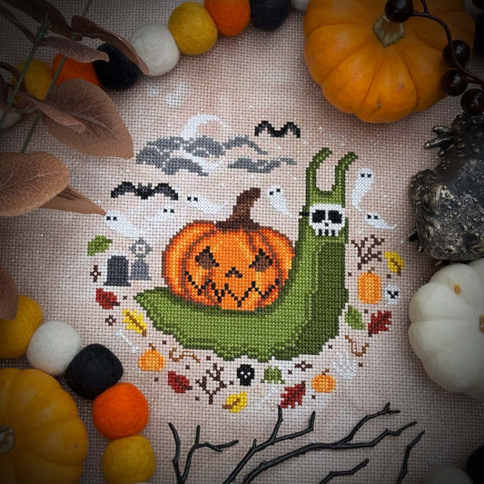 Halloween Snail - PDF Cross Stitch Pattern