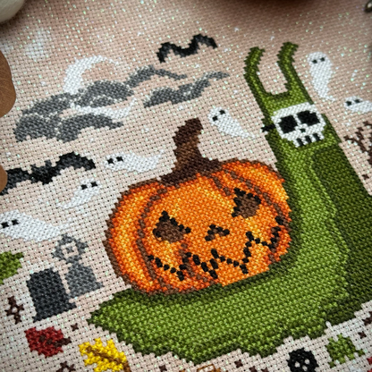 Halloween Snail - PDF Cross Stitch Pattern