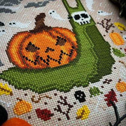 Halloween Snail - PDF Cross Stitch Pattern