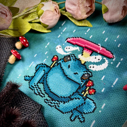 Cottage Frog - PDF Cross Stitch Pattern