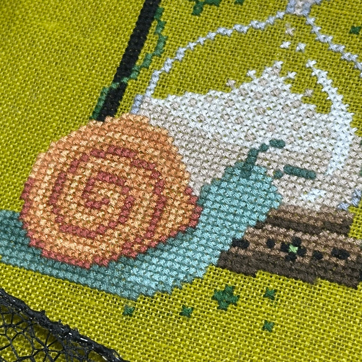 Spring Lily Snail - PDF Cross Stitch Pattern
