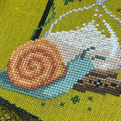 Spring Lily Snail - PDF Cross Stitch Pattern