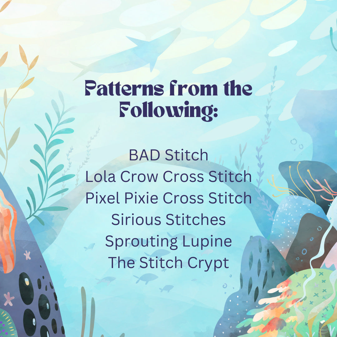Spellbound Stitches Volume 4: Under the Sea - PDF Booklet of 6 Cross Stitch Patterns for Cosmo Floss