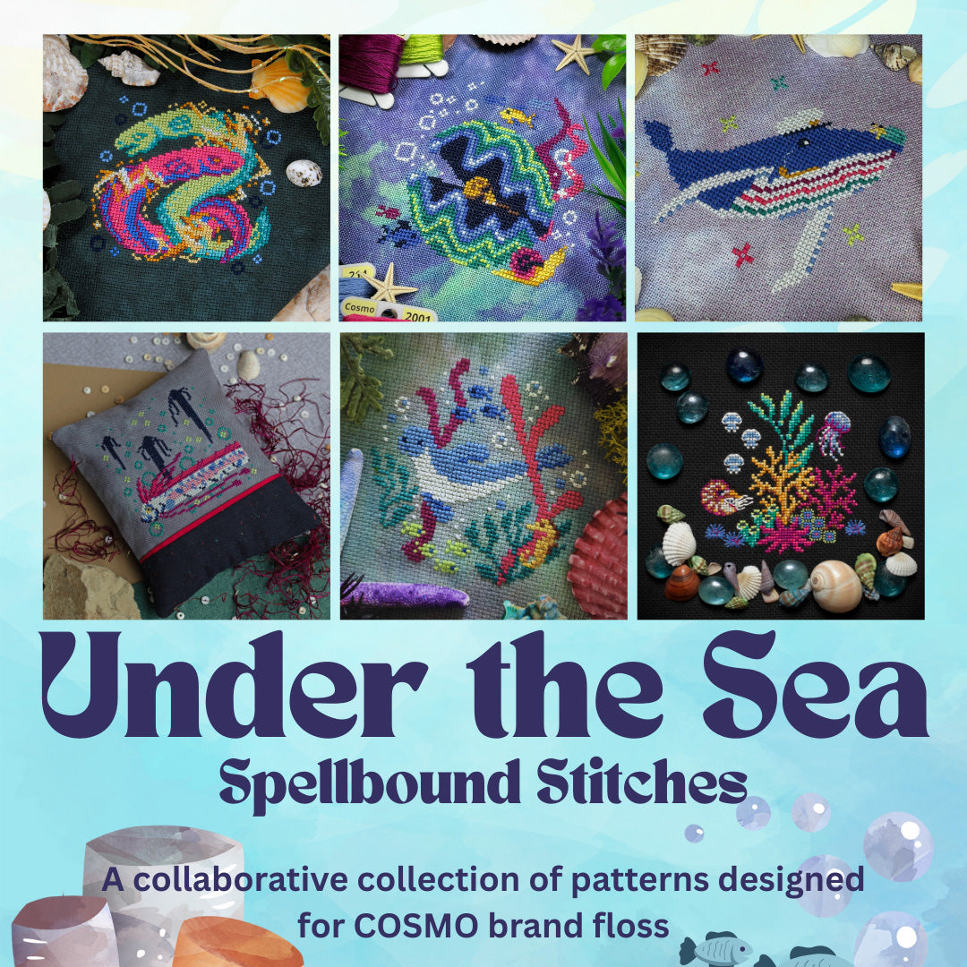Spellbound Stitches Volume 4: Under the Sea - PDF Booklet of 6 Cross Stitch Patterns for Cosmo Floss