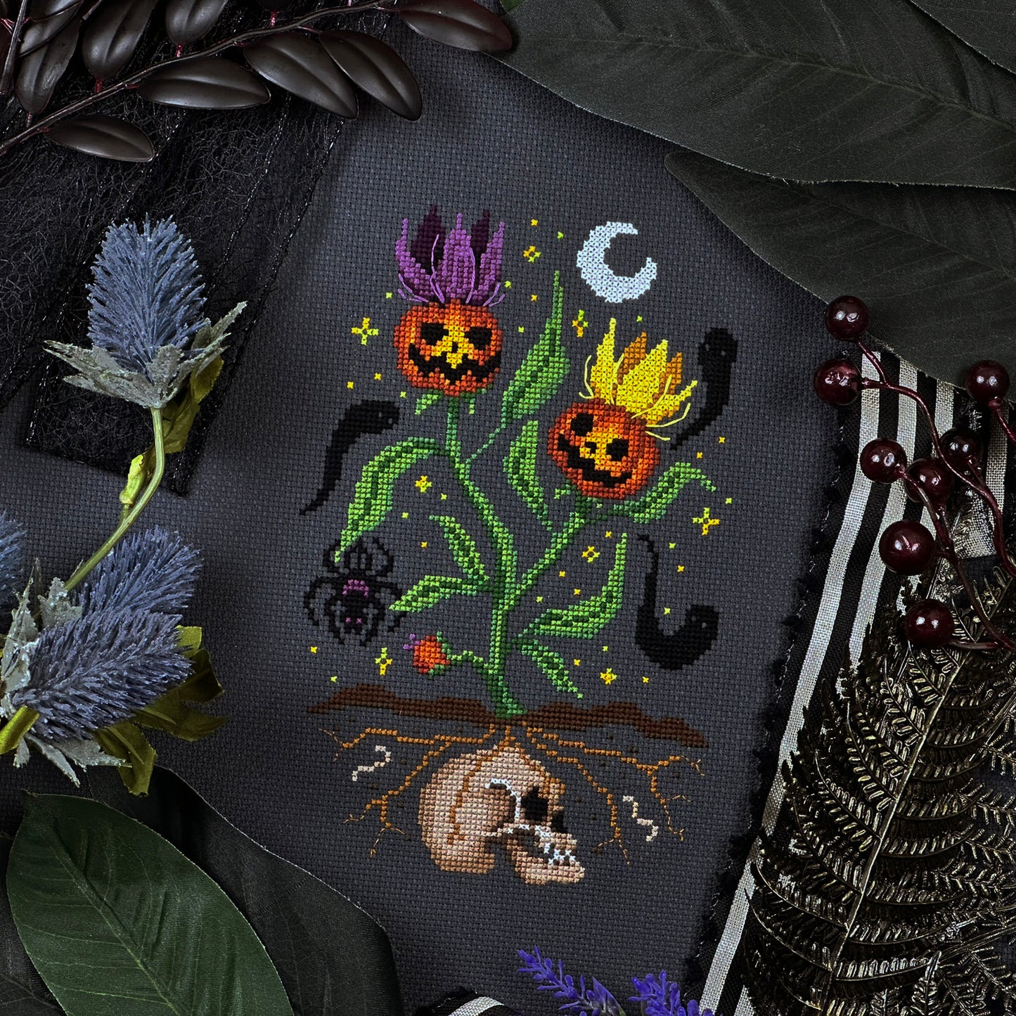 Spooky Blooms - PDF Cross Stitch Pattern