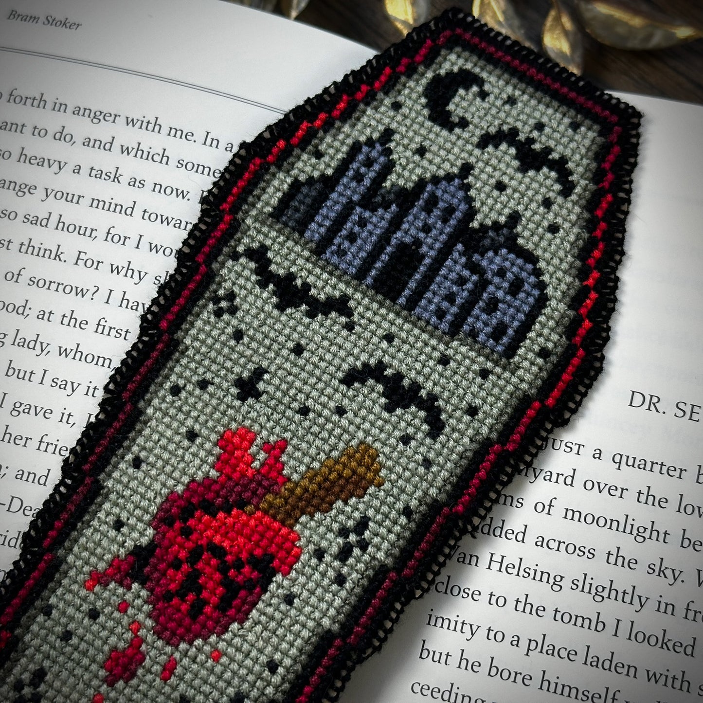 Dracula Bookmark - PDF Cross Stitch Pattern