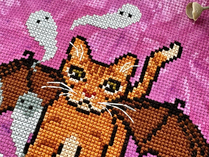Mischievous Catgoyle - PDF Cross Stitch Pattern