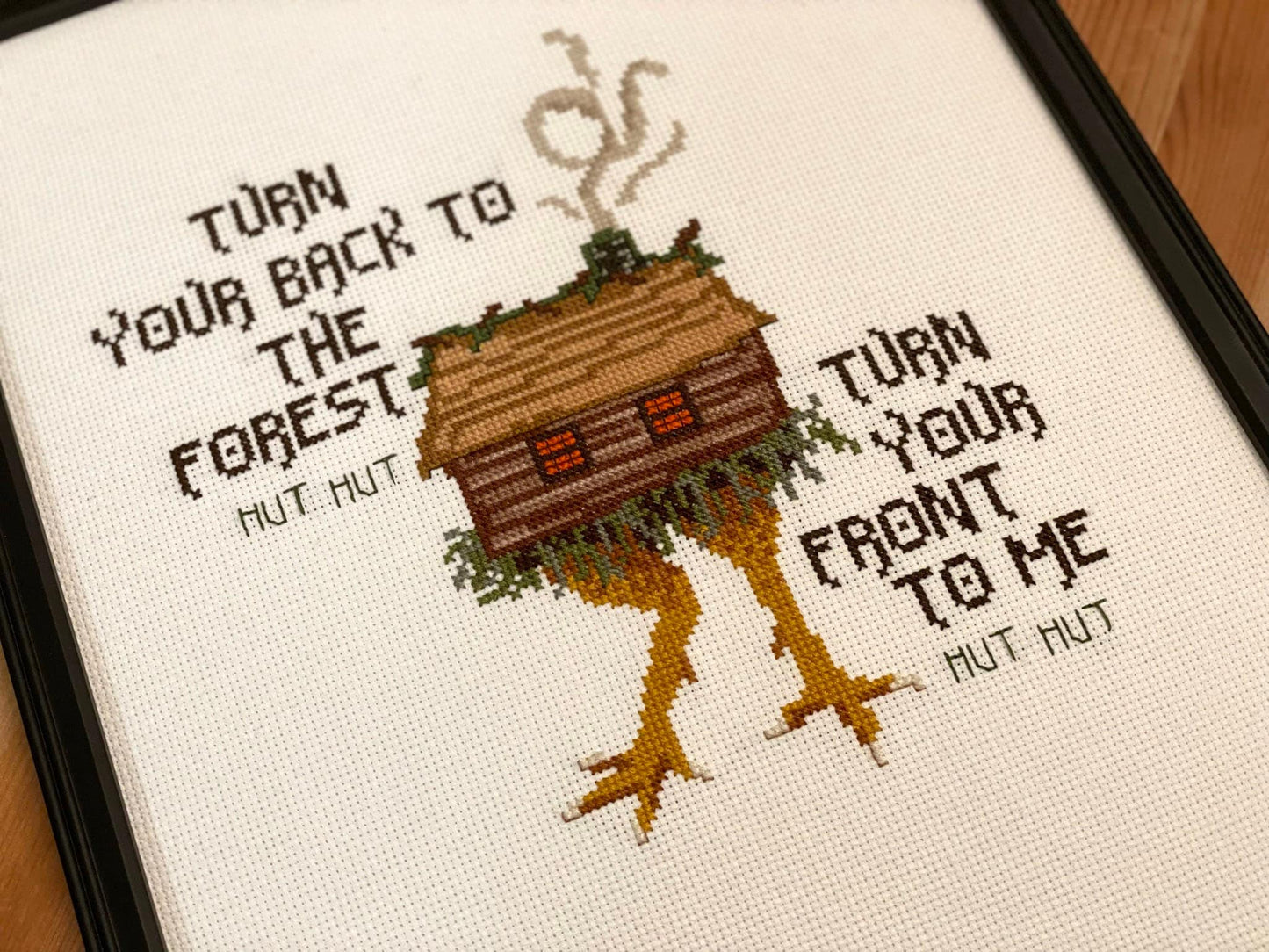 Turn Your Front to Me Hut Hut - PDF Cross Stitch Pattern
