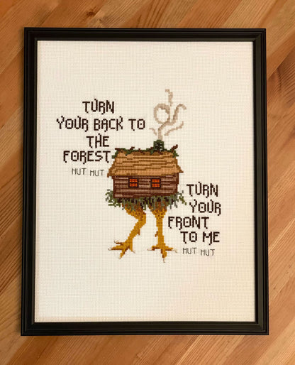 Turn Your Front to Me Hut Hut - PDF Cross Stitch Pattern