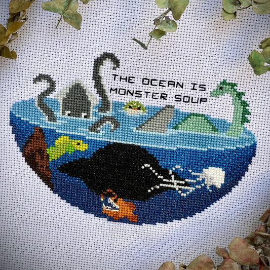 The Ocean is Monster Soup - PDF Cross Stitch Pattern