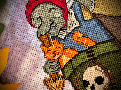 Flying Baba Yaga - PDF Cross Stitch Pattern